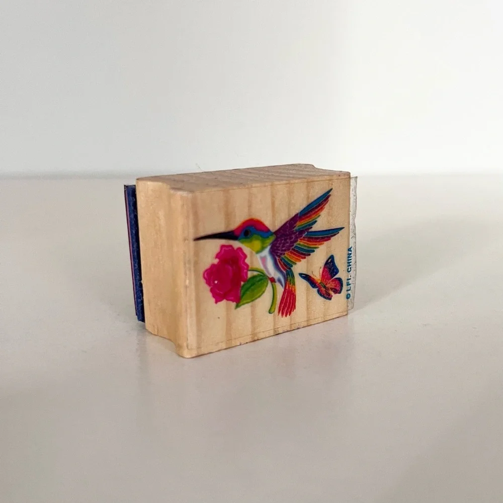 Vintage Lisa Frank hummingbird stamp